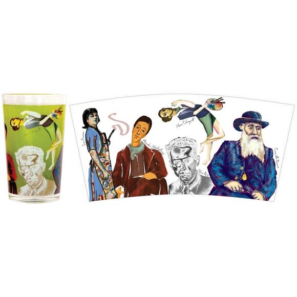 Set of 2 Unemployed Philosophers Guild - Jews Glasses - Novelty Glasses, Artists - Picture 8 of 9